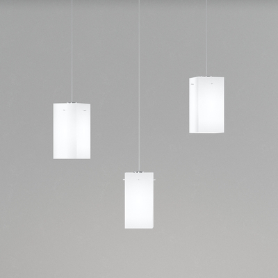 Lampadario multiplo lineare 3 luci in vetro quadro verticale minimal  45659