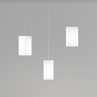 Lampadario multiplo lineare 3 luci in vetro quadro verticale minimal  45659