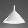 Lampadario bianco a forma di cono minimal a sospensione 40cm in alluminio  44403