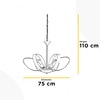 Misure Lampadario grande 75cm multi ellisse in metallo bianco 6 luci moderno