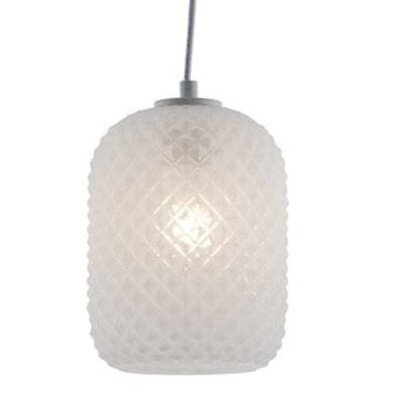 Lampadario moderno ovale piccolo bianco satinato 15x20cm 42628 LUCI MODERNE