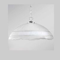 Lampadario bianco 40cm fascia decorativa righe argento LUCI