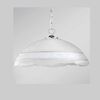 Lampadario bianco 40cm fascia decorativa righe argento LUCI