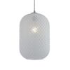 Lampadario vetro bianco sfaccettato ovale moderno 20x35cm 42633 LUCI MODERNE