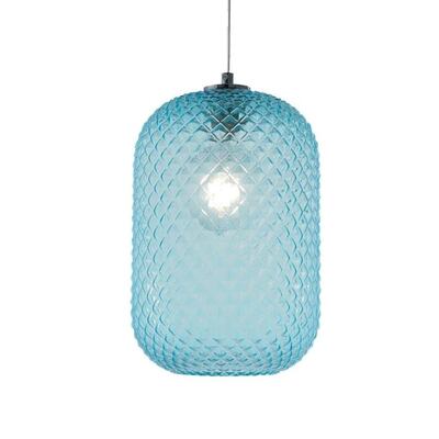 Lampadario azzurro medio forma ovale squadrata moderna 20x35cm 42634 LUCI MODERNE