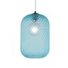 Lampadario azzurro medio forma ovale squadrata moderna 20x35cm 42634 LUCI MODERNE