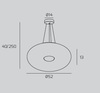 Ulteriore dettaglio di Lampadario bottone deco bianco nero o sabbia 52cm 4 luci E27  45453