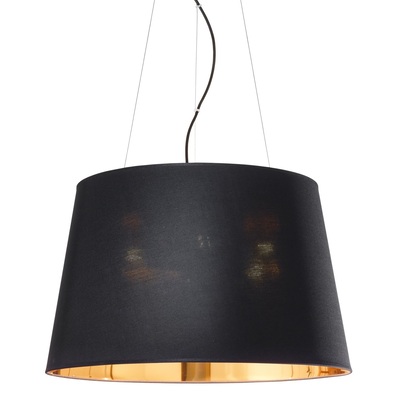 Lampadario 4 luci nero e oro caldi riflessi paralume trapezio 50cm NORDIK SP4 IDEAL LUX