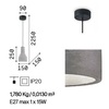 Immagine aggiuntiva di Lampadario piccolo esagonale cemento grigio 15x25 OIL-1 SP1 IDEAL LUX