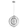 Immagine aggiuntiva di Lampadario moderno cromo lucido a cerchi concentrici in metallo d.50cm  43863
