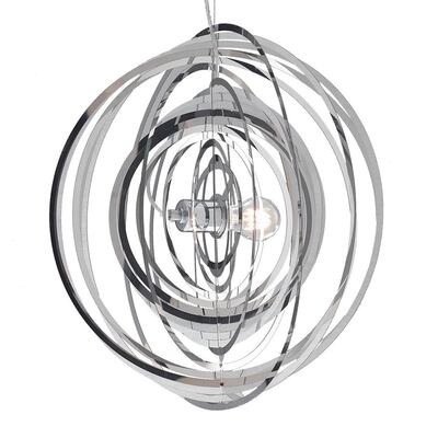 Lampadario moderno cromo lucido a cerchi concentrici in metallo d.50cm  43863