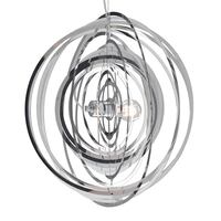 Lampadario moderno cromo lucido a cerchi concentrici in metallo d.50cm  43863