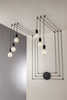 Lampadario a sofitto o parete 6 luci nero opaco cavo a vista 5 metri 39672 LUCI MODERNE