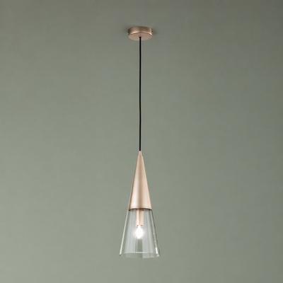 Lampada singola vetro oro e trasparente illuminazione isole cucina pi&ugrave; punti luce allineati  44722
