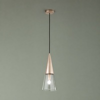 Lampada singola vetro oro e trasparente illuminazione isole cucina pi&ugrave; punti luce allineati  44722