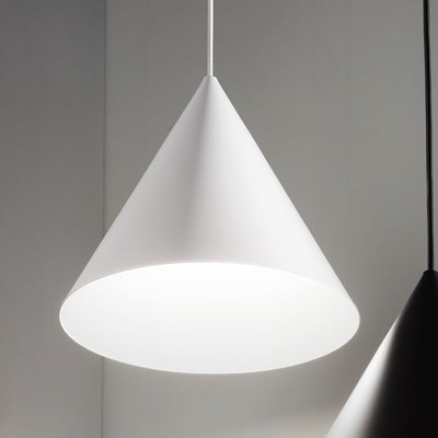 Lampadario moderno a sospensione cono in metallo bianco 30cm A-LINE SP1 D30 BIANCO IDEAL LUX