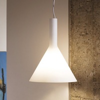 Lampadario in vetro bianco a cono coppa 35cm e stelo lungo COCKTAIL SP1 BIG IDEAL LUX