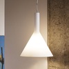 Lampadario in vetro bianco a cono coppa 35cm e stelo lungo COCKTAIL SP1 BIG IDEAL LUX