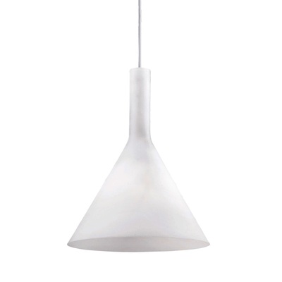Lampadario a coppa conica 20cm in vetro bianco stelo lungo COCKTAIL SP1 SMALL IDEAL LUX
