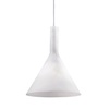 Lampadario a coppa conica 20cm in vetro bianco stelo lungo COCKTAIL SP1 SMALL IDEAL LUX