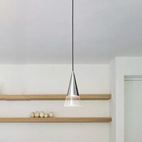 Lampadario penisole o comodino piccolo 15cm cono cromo luce puntata CONO SP1 CROMO IDEAL LUX