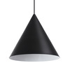 Immagine aggiuntiva di Lampadario in metallo nero e interno bianco sospensione a forma di cono A-LIN