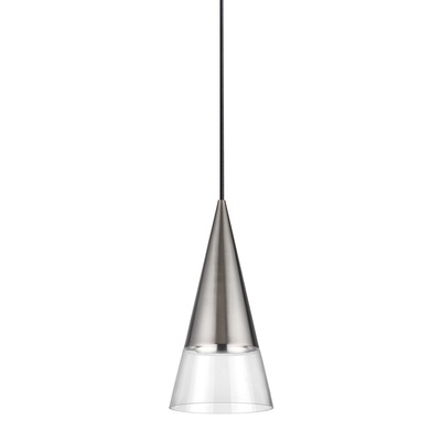 Lampadario a piccolo cono vetro trasparente struttura nickel CONO SP1 NICKEL IDEAL LUX