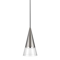 Lampadario a piccolo cono vetro trasparente struttura nickel CONO SP1 NICKEL IDEAL LUX