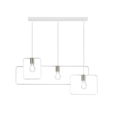 Lampadario moderno bianco 3 luci con cornici di luce camera da letto  45575