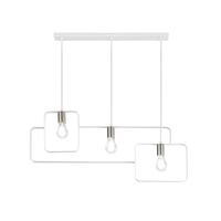 Lampadario moderno bianco 3 luci con cornici di luce camera da letto  45575