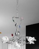 Lampadario 3 luci con cristalli colorati vetro sfaccettato  41407