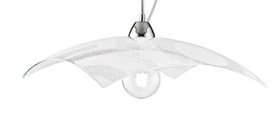 Lampadario cucina quadrato 45cm vetro decoro bianco graniglia 42340 LUCI MODERNE