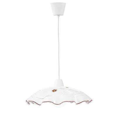 Lampadario sospensione ondulata con decoro marrone fiorellini  42351