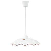 Lampadario sospensione ondulata con decoro marrone fiorellini  42351