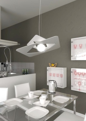 Lampadario a sospensione 60cm metallo bianco moderno 1159/S60-BI WACKY TOP LIGHT