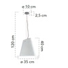 Immagine aggiuntiva di Lampadario a sospensione vetro bianco 35 cm 3 luci trapezio  41954