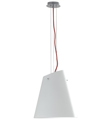 Lampadario a sospensione vetro bianco 35 cm 3 luci trapezio 41954 LUCI MODERNE