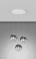 Lampadario design sospensione fili 3 sfere 20cm E27 fum&egrave;  42484