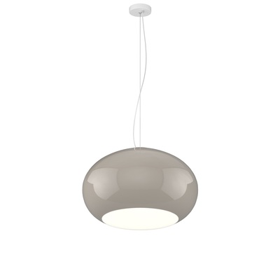 Lampadario moderno 42cm vetro design cupola tortora lucido 1218/S42-TO CASPER TOP LIGHT