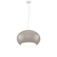 Lampadario moderno 42cm vetro design cupola tortora lucido 1218/S42-TO CASPER TOP LIGHT