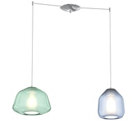 Lampadario doppia luce blu e verde regolabile in distanza e altezza  43306