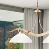 Dettaglio lampadario doppio due luci montatura avorio bilancere