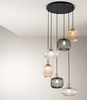 Immagine aggiuntiva di Lampadario trasparente ambra fum&egrave; 6 vetri eleganti trasparenze  43861