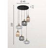 Particolare di Lampadario trasparente ambra fum&egrave; 6 vetri eleganti trasparenze  43861