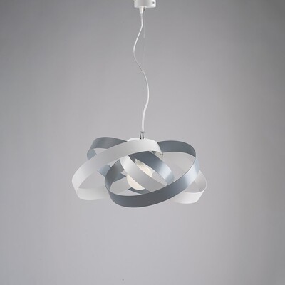 Lampadario fasce intrecciate bianco e grigio metallo 54cm 40545 LUCI MODERNE