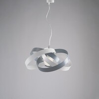 Lampadario fasce intrecciate bianco e grigio metallo 54cm 40545 LUCI MODERNE