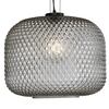 Particolare di Lampadario moderno grigio fum&egrave; a fascia sfera rotonda 40cm  42640