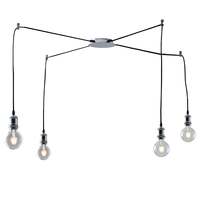 Lampadario a sospensione con portalampade vintage cromato con fili 42249 LUCI VINTAGE