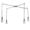 Lampadario a sospensione con portalampade vintage cromato con fili 42249 LUCI VINTAGE