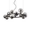 Immagine aggiuntiva Lampadario design grande 85cm moderno nero globetti fum&egrave;